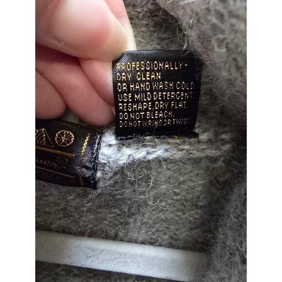 Vintage Eddie Bauer gray green blue red striped thick knit wool blend sweater XL - Picture 4 of 14